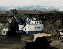 Mine de charbon métallurgique à la mine Fording River, Colombie-Britannique, Canada