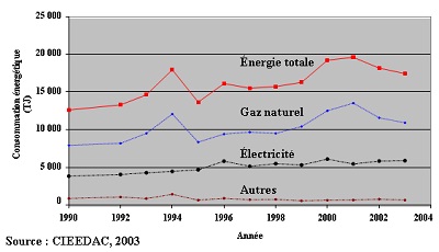 Évolution de la consommation énergétique : industrie des viandes