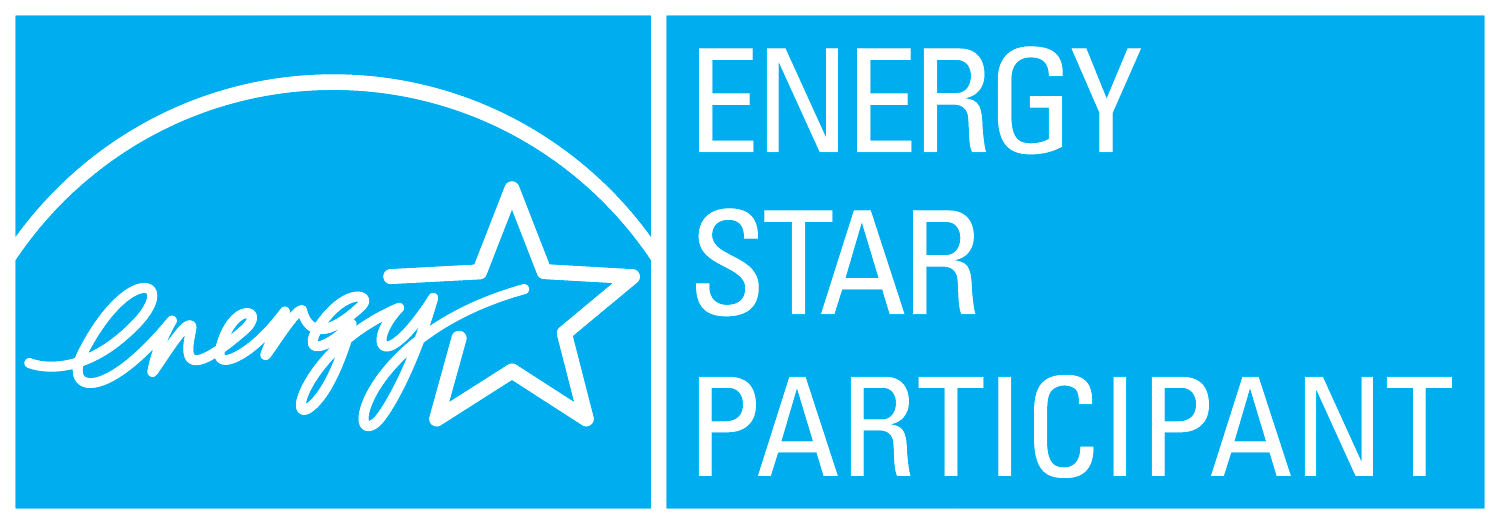 Le symbol ENERGY STAR PARTICIPANT, horizontal bleu (cyan)