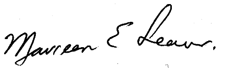 signature of Maureen E. Leaver