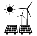 icône de panneaux solaires et moulins à vent