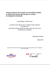 Page couverture de l'étude de cas  intitulée «Analyse prospective de la position concurrentielle du Québec en matière de production agricole dans un contexte de changements climatiques»