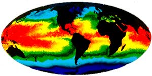 Mosaïque d'images NOAA servant à cartographier la température de la surface des océans