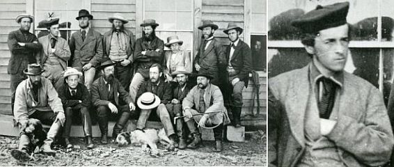 Gauche : Photo de groupe du groupe de terrain des débuts 1900. Droite : Photo en gros de W. F. King.