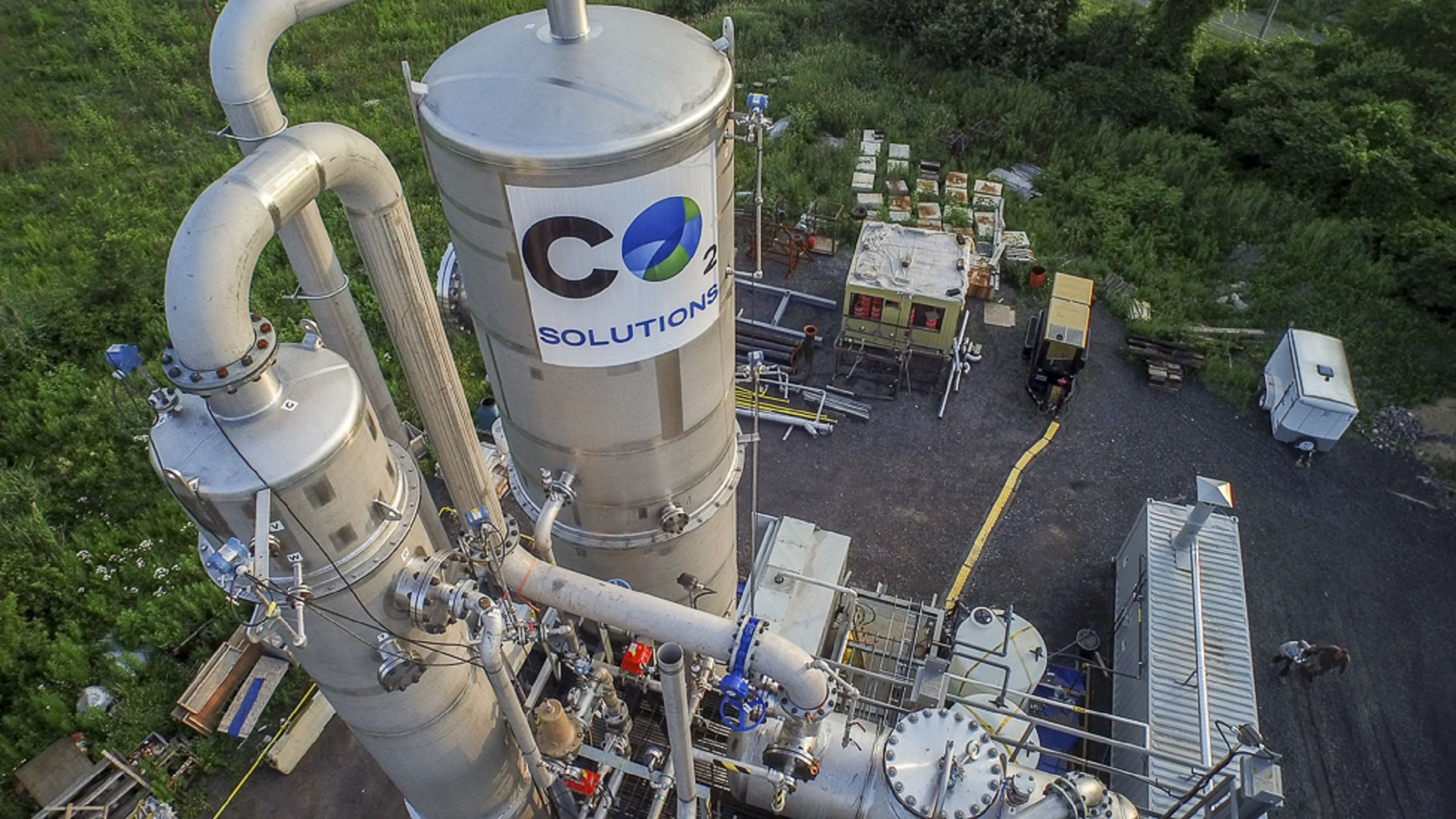 Unité de capture du carbone de CO2 Solutions située à Salaberry-de-Valleyfield, Québec