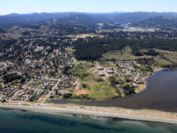 Vue aérienne de la ville de Colwood