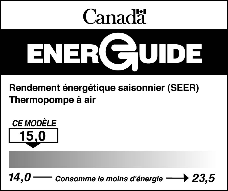 Étiquette ÉnerGuide pour les thermopompes à air